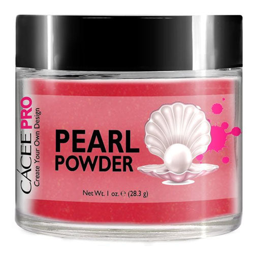 Cacee Pearl Powder Nail Art #28 Candy Red - Long Lasting Nail Polish for Gel Manicure, DIY Nail Design at Home, Perfect for Parties & Special Occasions