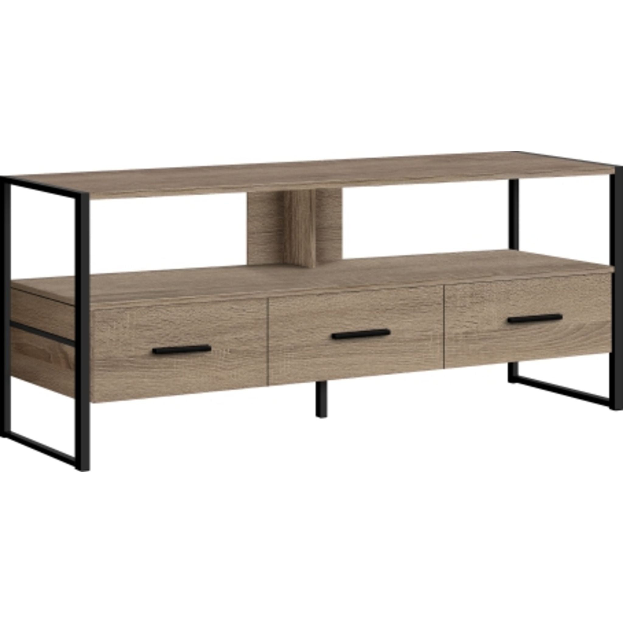 48 Inch TV Stand with Storage - Dark Taupe Modern Entertainment Center for Living Room, Bedroom & Home Theater
