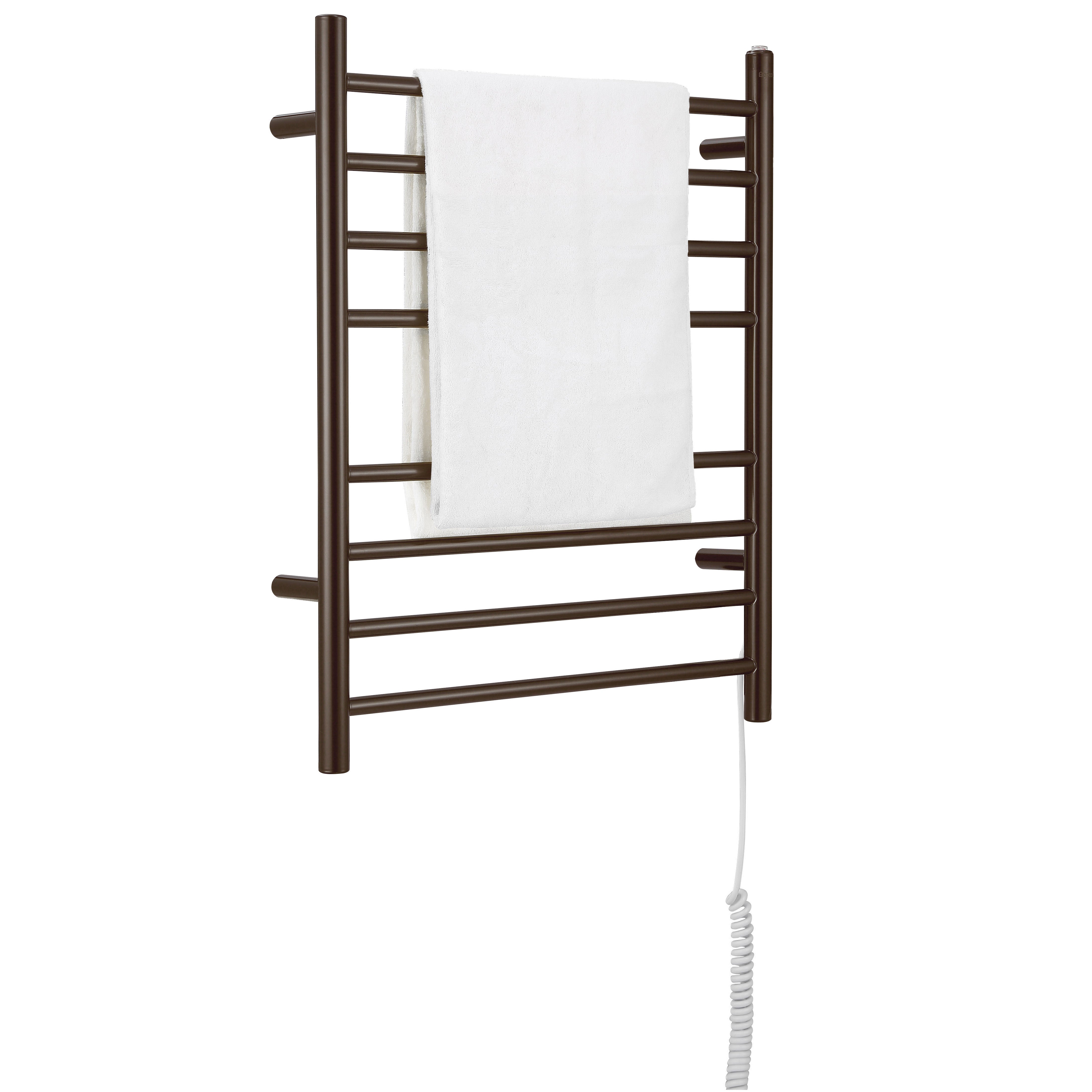 Prestige Dual 8 Bar Hardwired & Plug-in Towel Warmer - Oil Rubbed Bronze Stainless Steel - Perfect for Bathroom, Spa & Luxury Home Heating