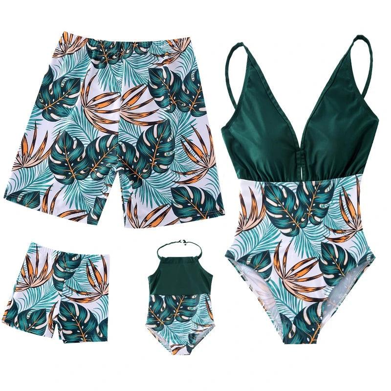Matching Mother Daughter Swimsuits for Women & Girls - Cute Floral Printed Beach Swimwear Set for Pool, Vacation & Family Photos