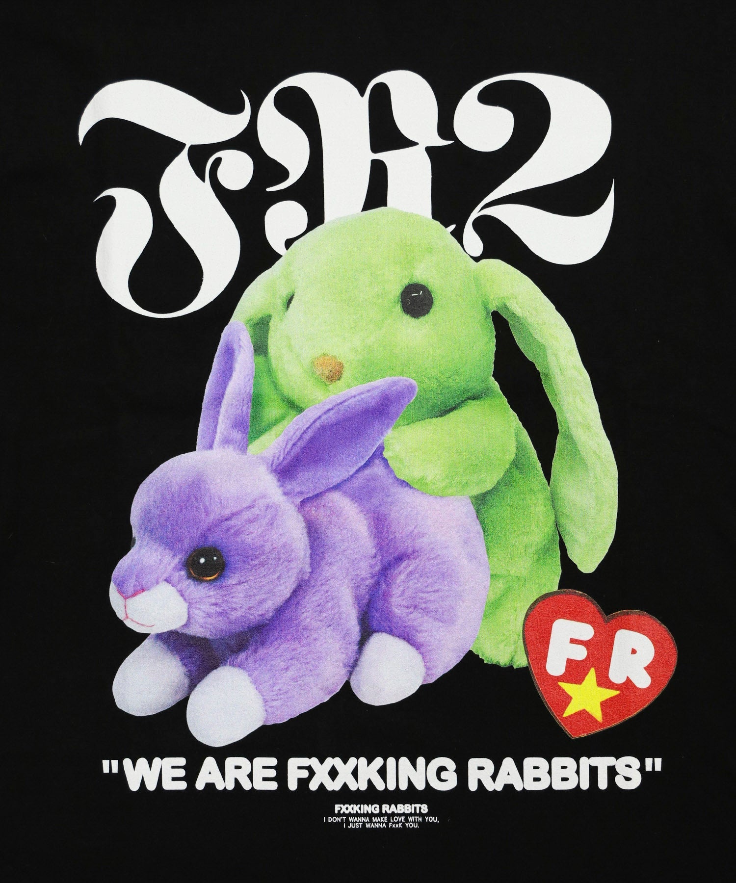 FR2 Stuffed Toy Long Sleeve T-Shirt for Men - Black Cotton Graphic Tee for Casual Wear, Street Style & Anime Fans