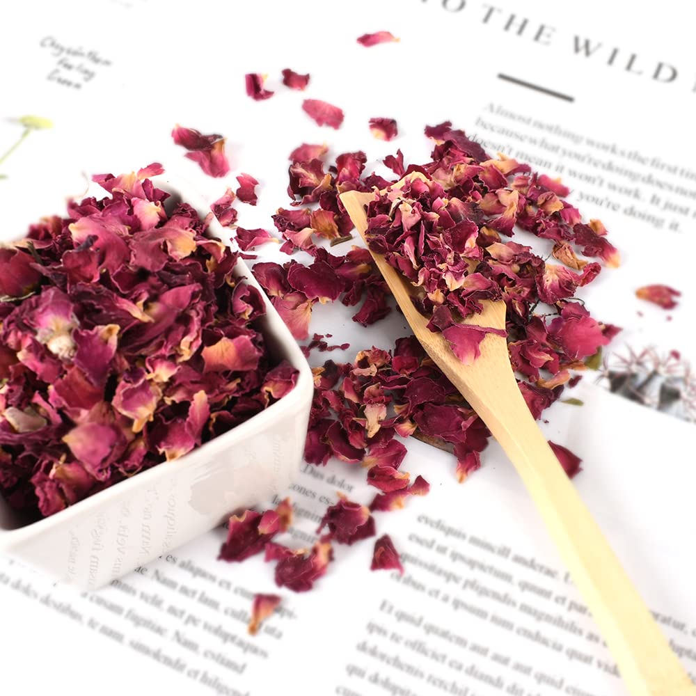 Natural Dried Rose Petals 2OZ - Premium Dry Rose Flowers for DIY Soap & Candle Making, Wedding Decorations, Bath Bombs, Craft Projects, Sachet Bags - Perfect for Aromatherapy, Home Spa & Romantic Gift Giving