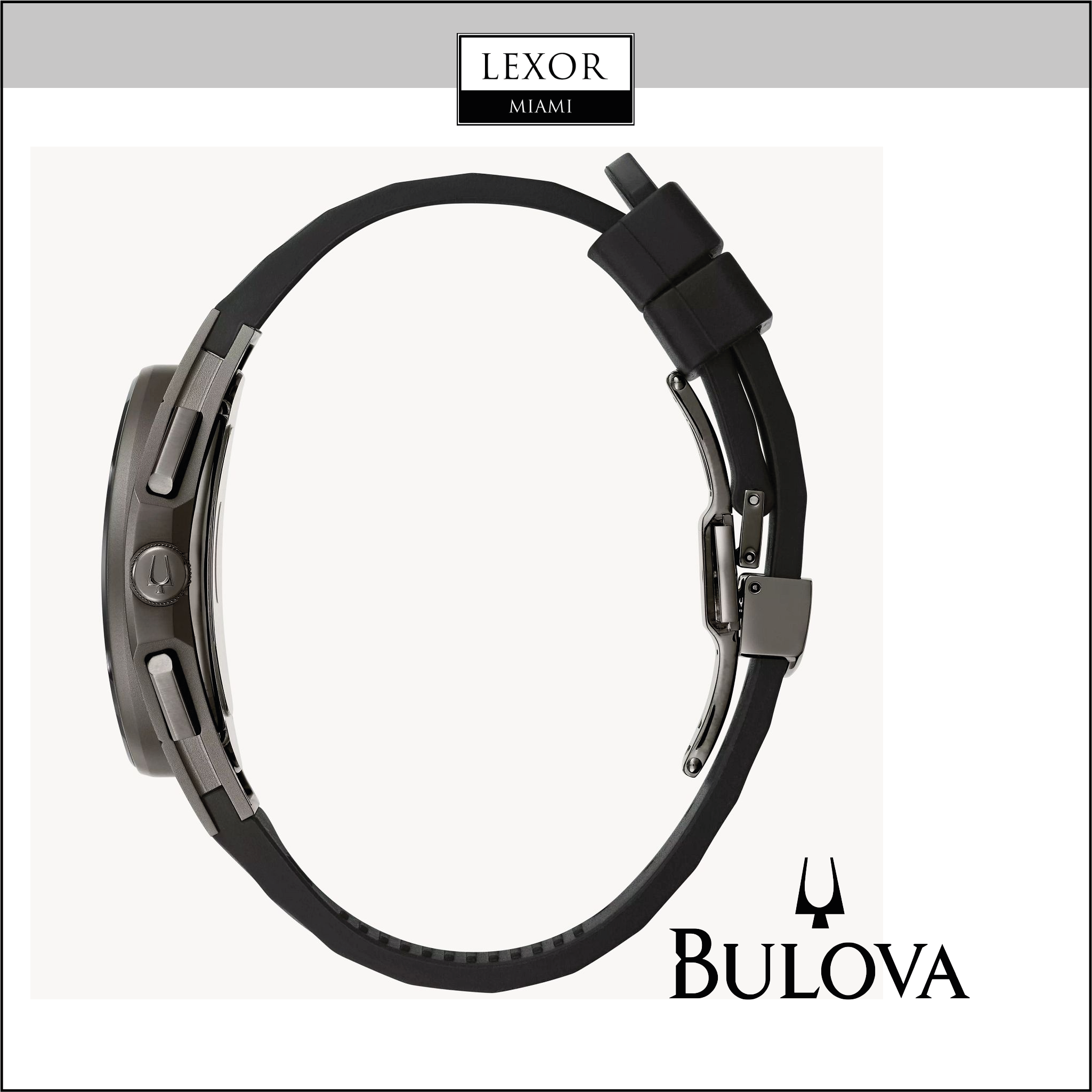 Bulova 98A162 Curv Chronograph Black Dial Men's Watch - Luxury Sports Chronograph for Business, Casual & Formal Wear