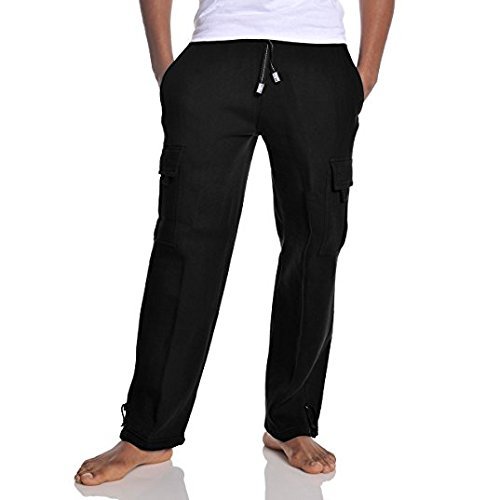 Pro Club Men's Heavyweight Fleece Cargo Pants - Winter Work Pants with Multiple Pockets for Outdoor Activities, Hiking & Casual Wear