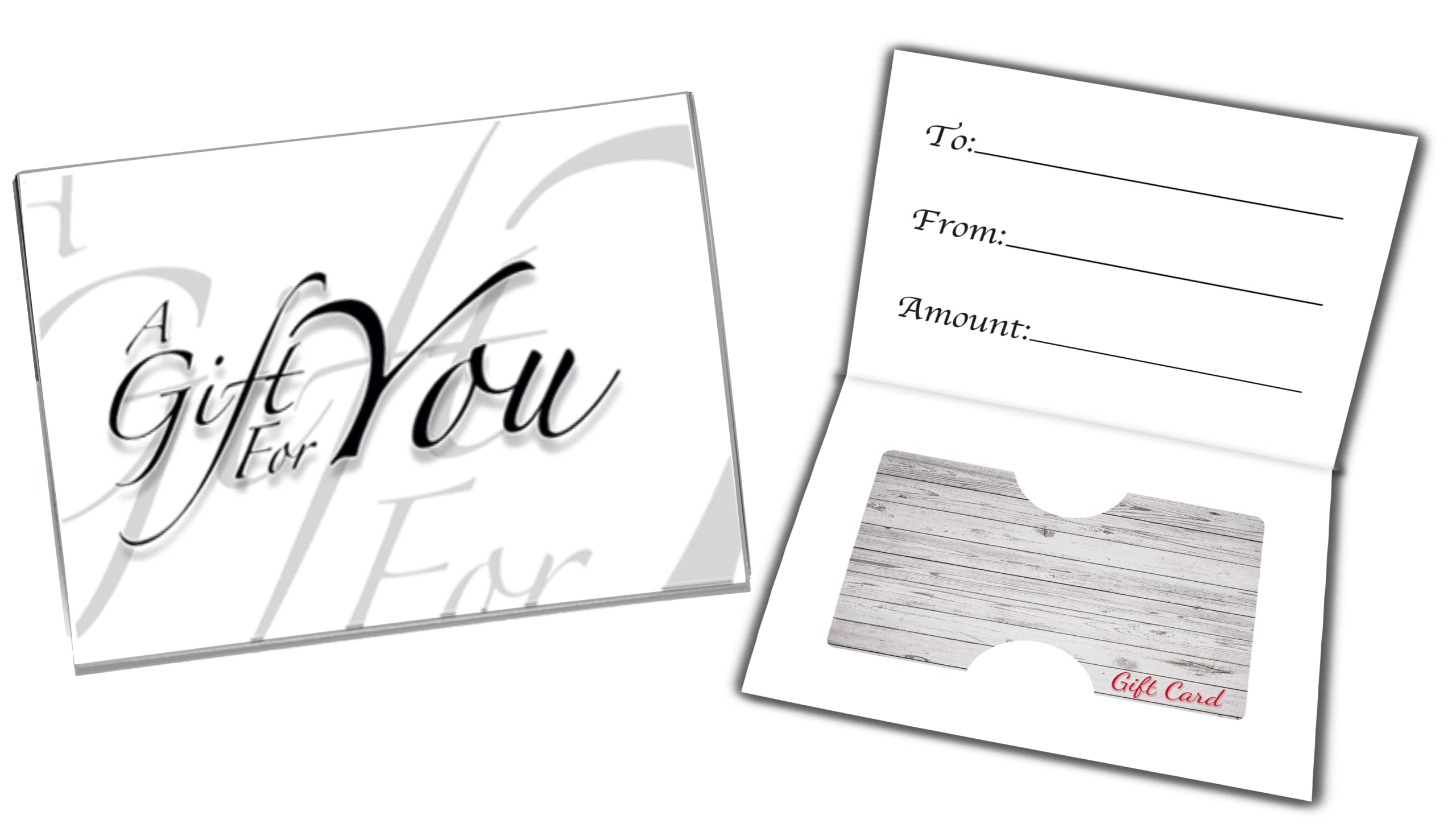 Black and White Italic Gift Card Presenters - 400 Pack Bulk Set for Business Gifting, Retail Displays & Holiday Present Wrapping