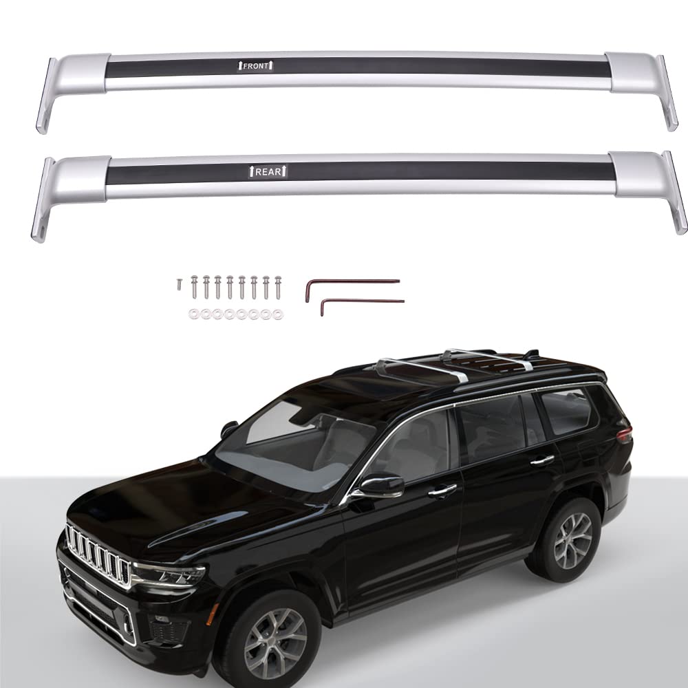 EZREXPM Roof Rack Cross Bars for Jeep Grand Cherokee L 2021-2023 | Heavy Duty Cargo Carrier Crossbar Accessories | Perfect for Camping, Road Trips & Outdoor Adventures