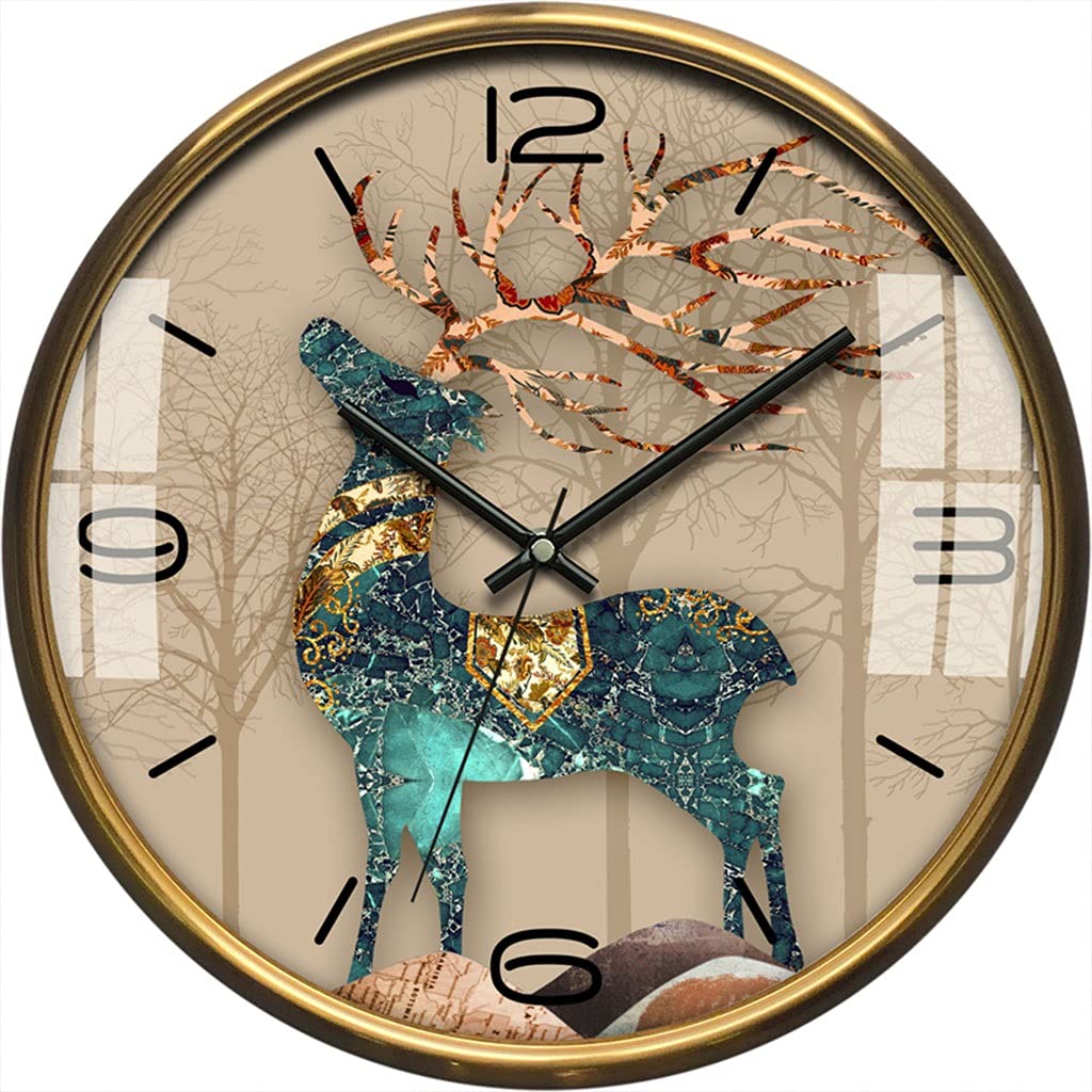 TOMYEUS 14.17 Inch Round Silent Wall Clock - Nordic Minimalist Quartz Clock for Living Room, Bedroom & Home Decor (Gold) | Perfect for Modern Home, Office & Gift Giving