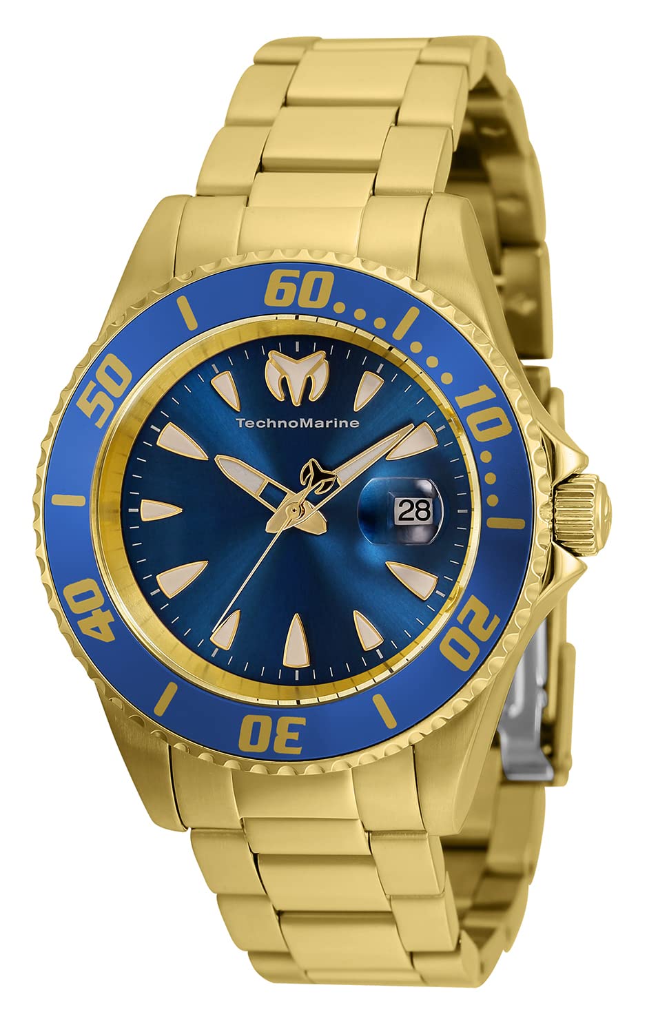 TechnoMarne Women's Sea Manta Quartz Watch - Gold Stainless Steel Strap - Water Resistant Fashion Watch for Women - Perfect for Diving, Swimming & Everyday Wear (Model TM-220110)