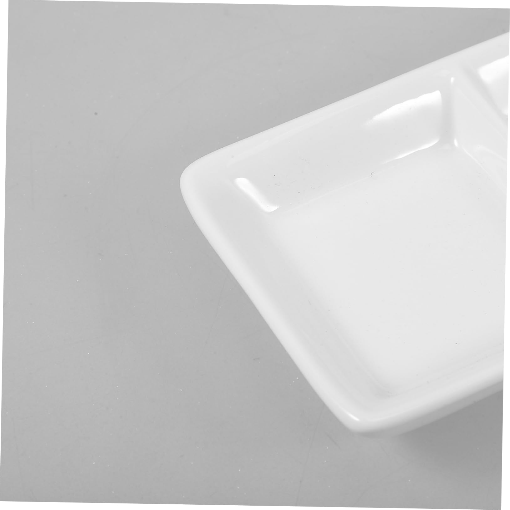 Cabilock 2-Compartment Porcelain Dipping Sauce Bowls - Mini Divided Condiment Dishes for Sushi, Dumplings & Appetizers - White Ceramic Tasting Saucers for Parties & Dining