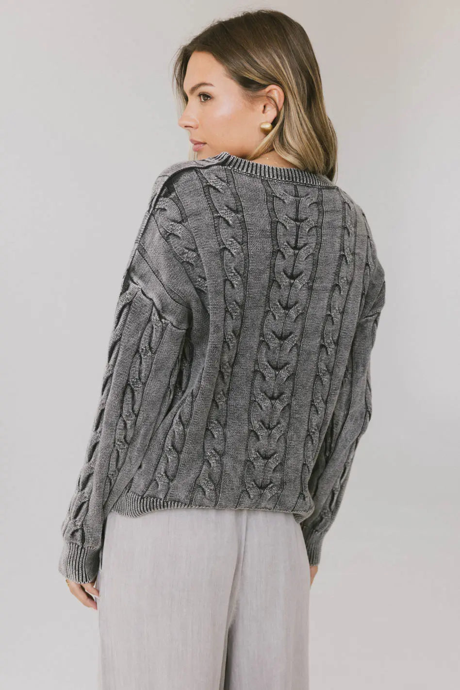 Marquette Cable Knit Sweater for Women - Cozy Winter Pullover, Soft Yarn Knitwear, Casual & Warm - Perfect for Holidays, Office & Outdoor Activities