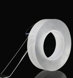 Strong Heavy Duty Double Sided Tape - Washable Acrylic Adhesive Foam Tape for Glass, 3mm Thick x 2mm Width x 3m Length - Transparent & Reusable - Perfect for Home Decor, DIY Projects, and Office Organization