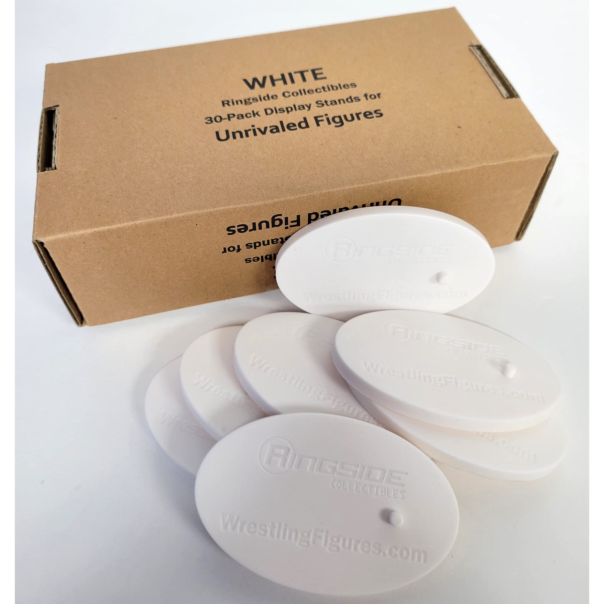 30-Pack White Display Stands for Unrivaled Figures - Perfect for Collectibles, Action Figures & Toy Showcases - Ringside Exclusive