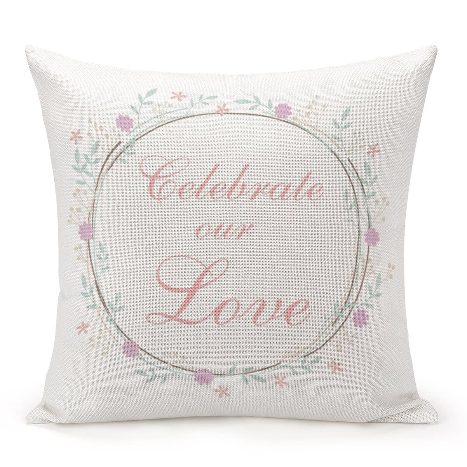 Farmhouse Style 22x22 Inch Pillow Covers - Floral Wreath Design for Couch, Bed & Home Decor | Perfect for Holidays, Valentine's Day & Seasonal Celebrations | Soft Throw Pillow Cases for Living Room, Bedroom & Sofa Decorations