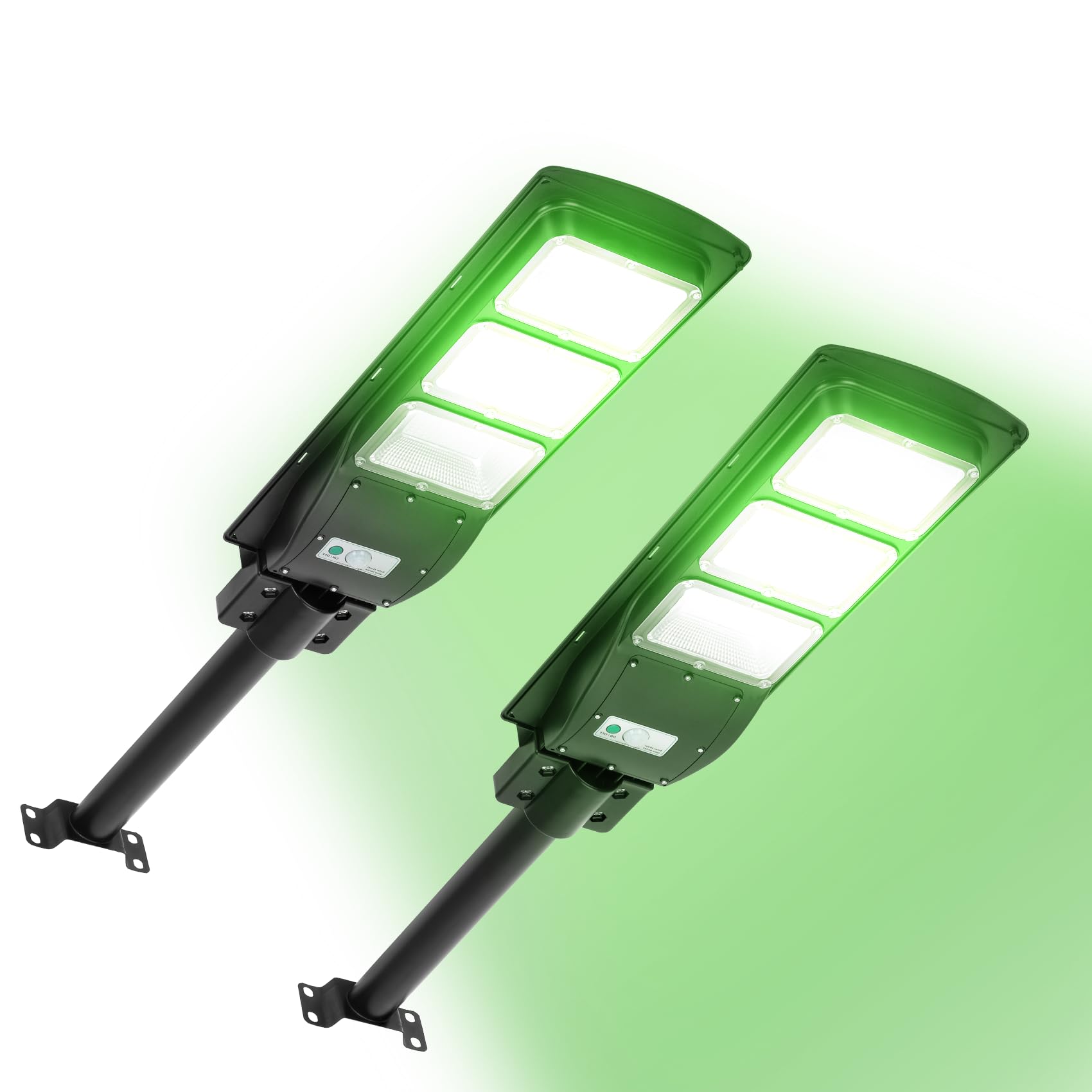 2 Pack Solar Powered 9000 Lumens Green Hunting Lights - Motion Activated Hog Lights with 20