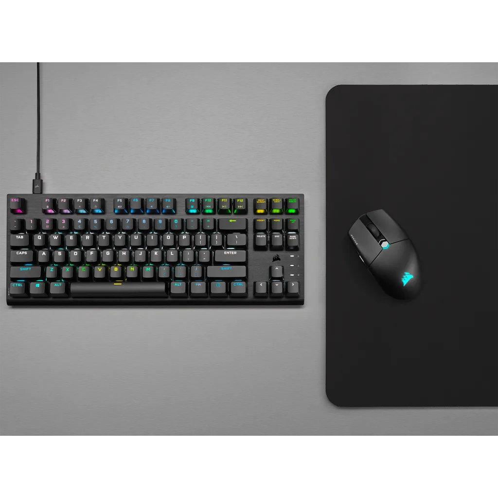 Corsair K60 PRO TKL Mechanical Gaming Keyboard - RGB Backlit, Cherry MX Red Switches, Compact Tenkeyless Design for PC Gaming & Esports | Perfect for FPS, MOBA & Typing Enthusiasts