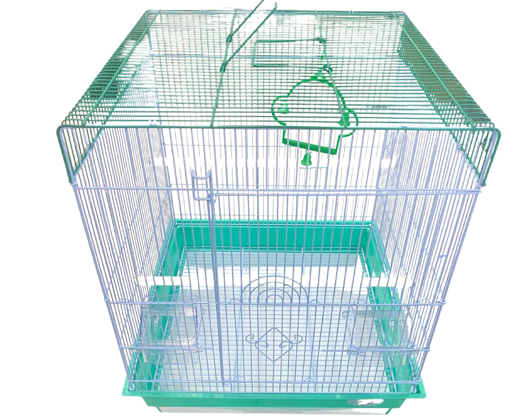 Kings Cages ES 1818 S Travel Bird Cage for Cockatiels & Small Conures - Portable Green/White Cage Only | Perfect for Home, Office & Outdoor Bird Travel