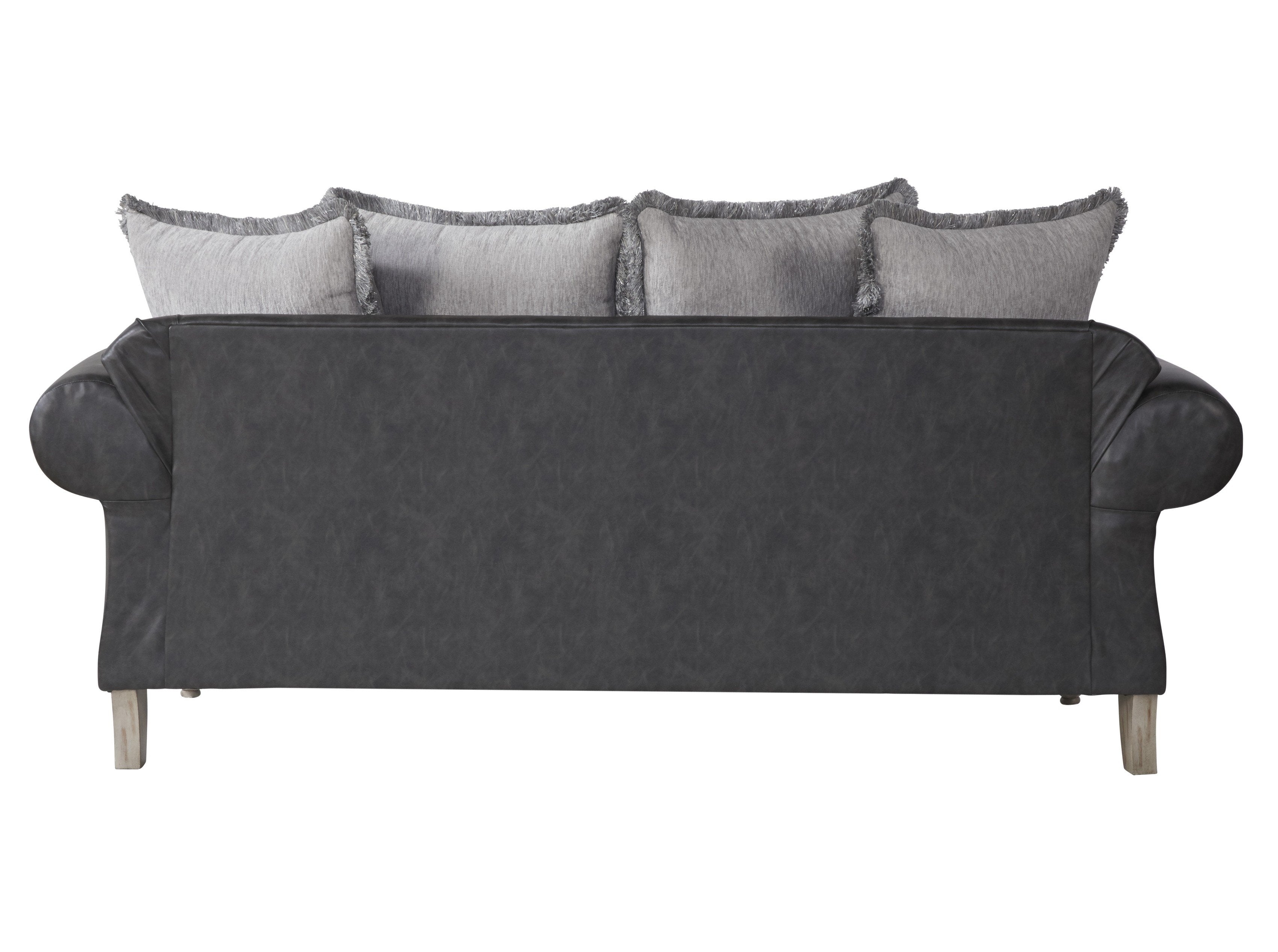 San Marino 2-Tone Fabric and Wooden Frame Sofa in Gray - Modern Living Room Furniture for Small Spaces and Apartments