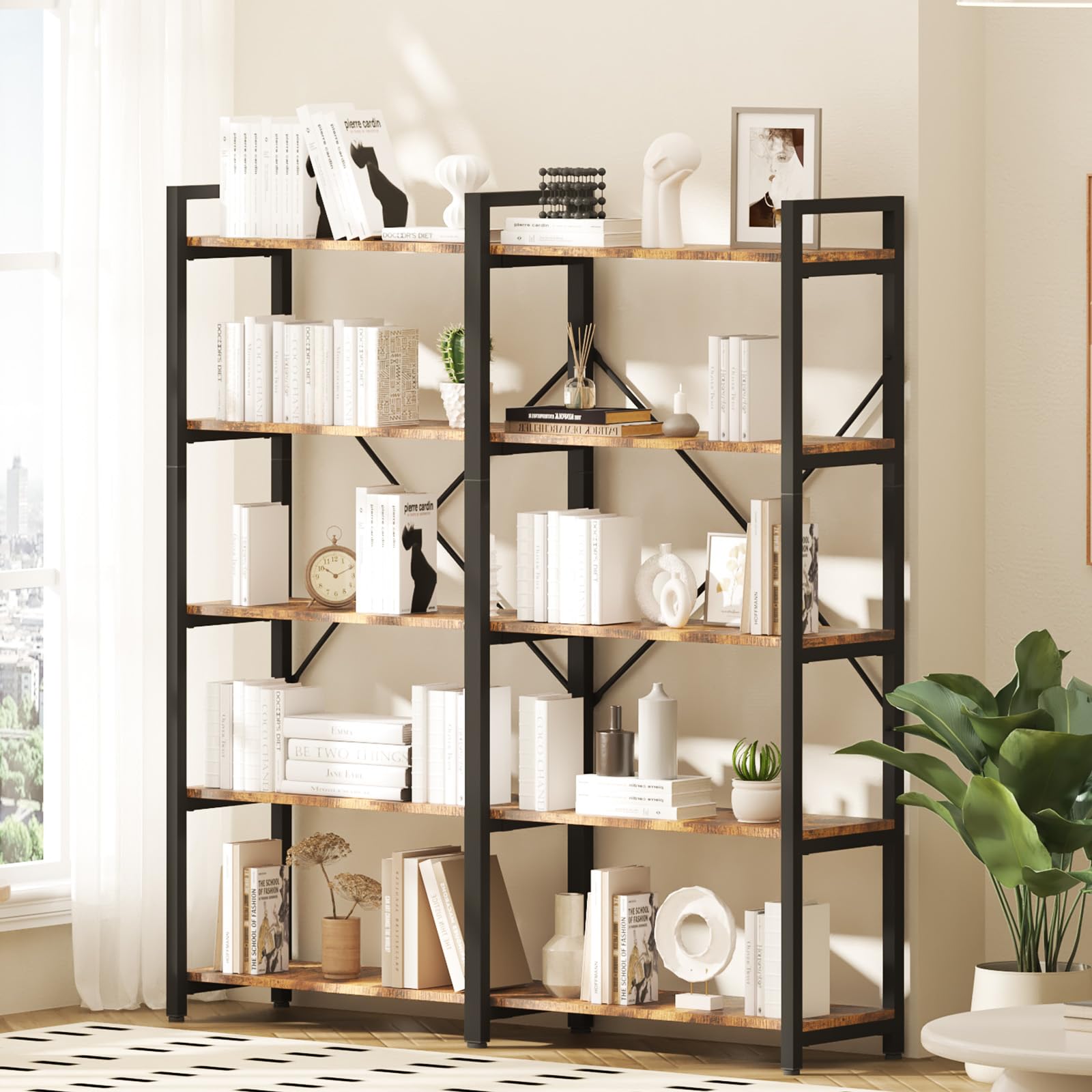 5-Tier Industrial Bookshelf - 58.7