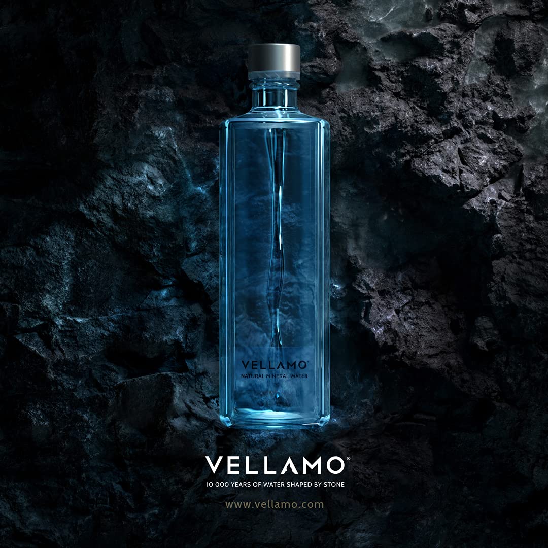 Vellamo Sparkling Natural Mineral Water - 500mL (16 Glass Bottles) - Premium Hydration for Parties, Events & Healthy Lifestyle
