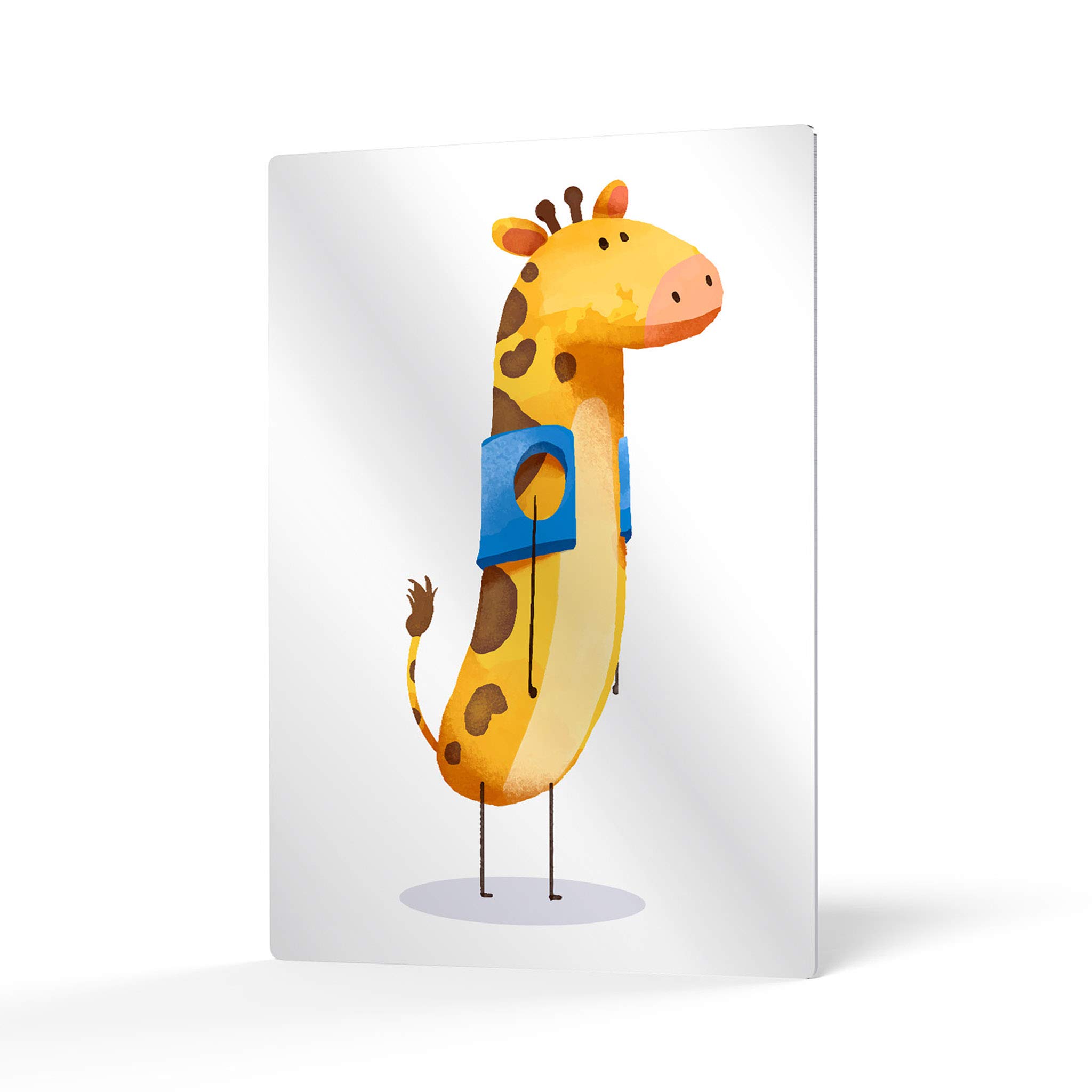 Handmade Giraffe Metal Wall Art for Nursery - White Background Animal Print Decor - 24x16 Inches Ready to Hang - Perfect for Baby Girl & Boy Rooms, Kids Bedroom Decor, Gender Neutral Nursery Wall Art - Made in USA
