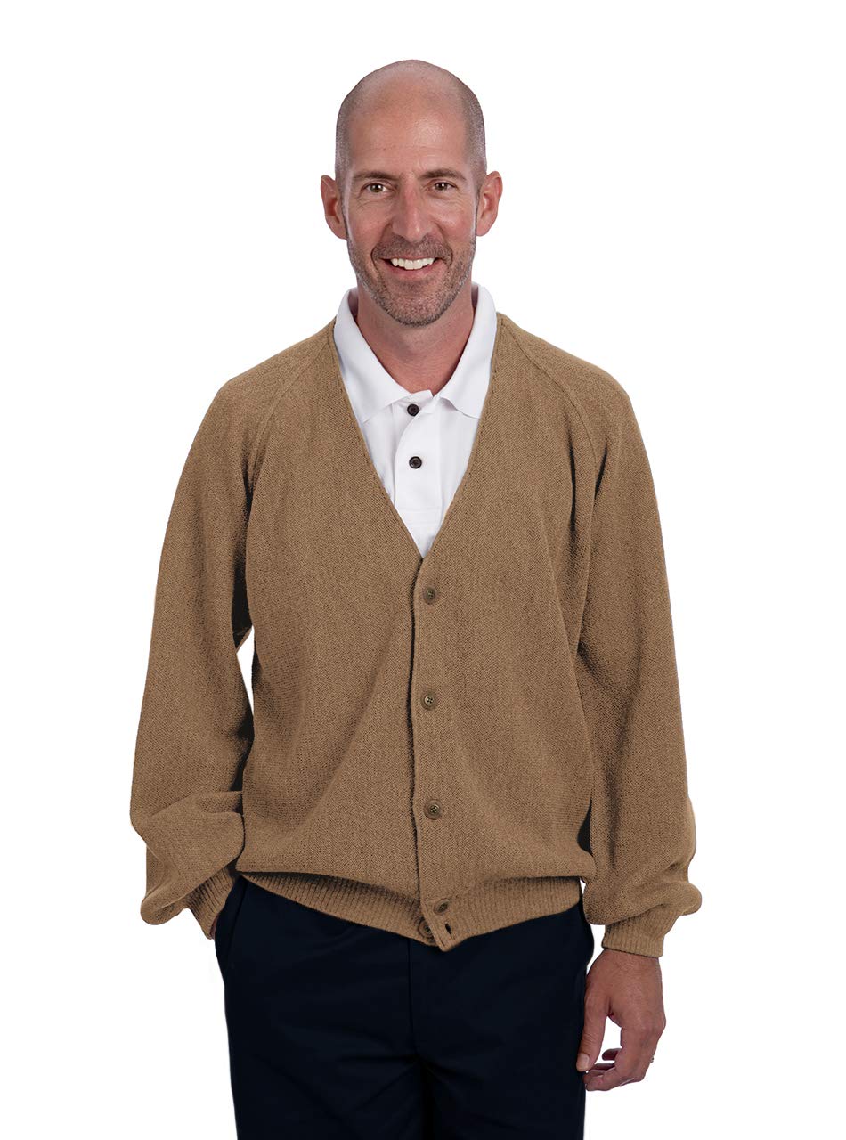 Alpaca Golf - Men's Vintage Style 'Retro-Pro' Golf Cardigan Sweater - 100% Alpaca Wool - Perfect for Golf Outings & Casual Winter Wear
