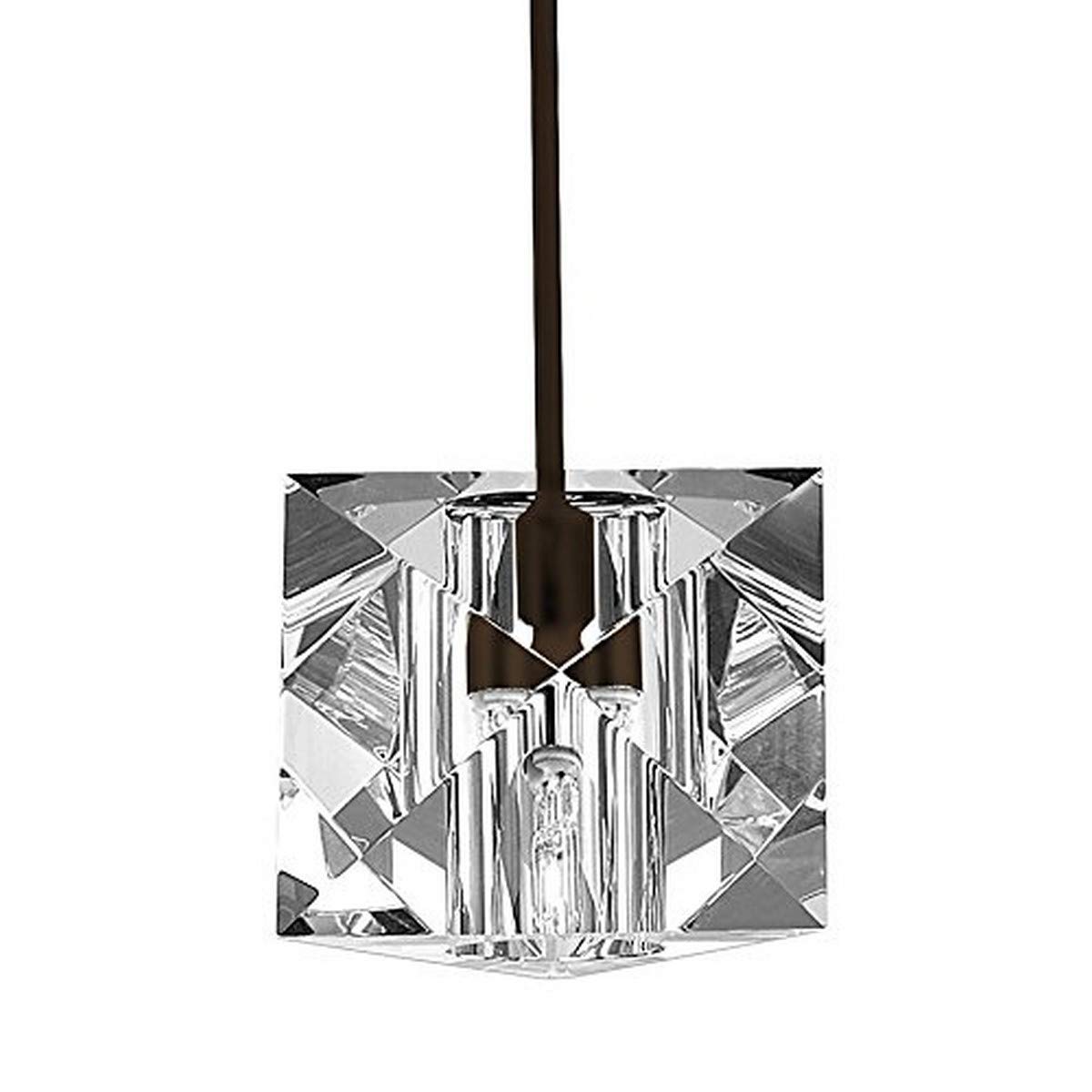 WAC Lighting MP-940-CL/DB Prisma 1 Light Canopy Pendant - Clear/Dark Bronze Finish - Modern Ceiling Light Fixture for Dining Room, Kitchen Island or Bedroom Decor