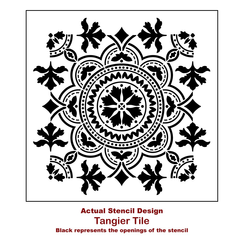 Tangier Tile Stencil - Large Wall Painting Stencil Kit for DIY Room Makeover - Reusable Stencils for Walls and Floors - Easy Wall Decor Alternative to Wallpaper - Perfect for Home Renovation, Accent Walls & Floor Designs