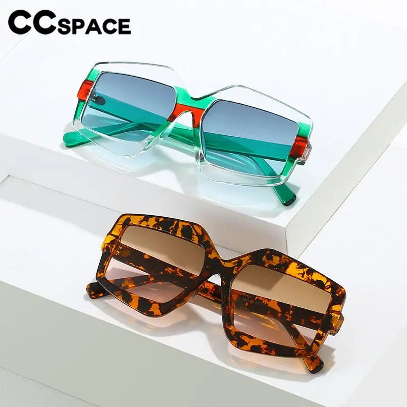 CCspace Unisex Full Rim Square Plastic Eyeglasses & Sunglasses 56825 - Stylish Reading Glasses for Men and Women, Perfect for Office, Driving, and Outdoor Activities
