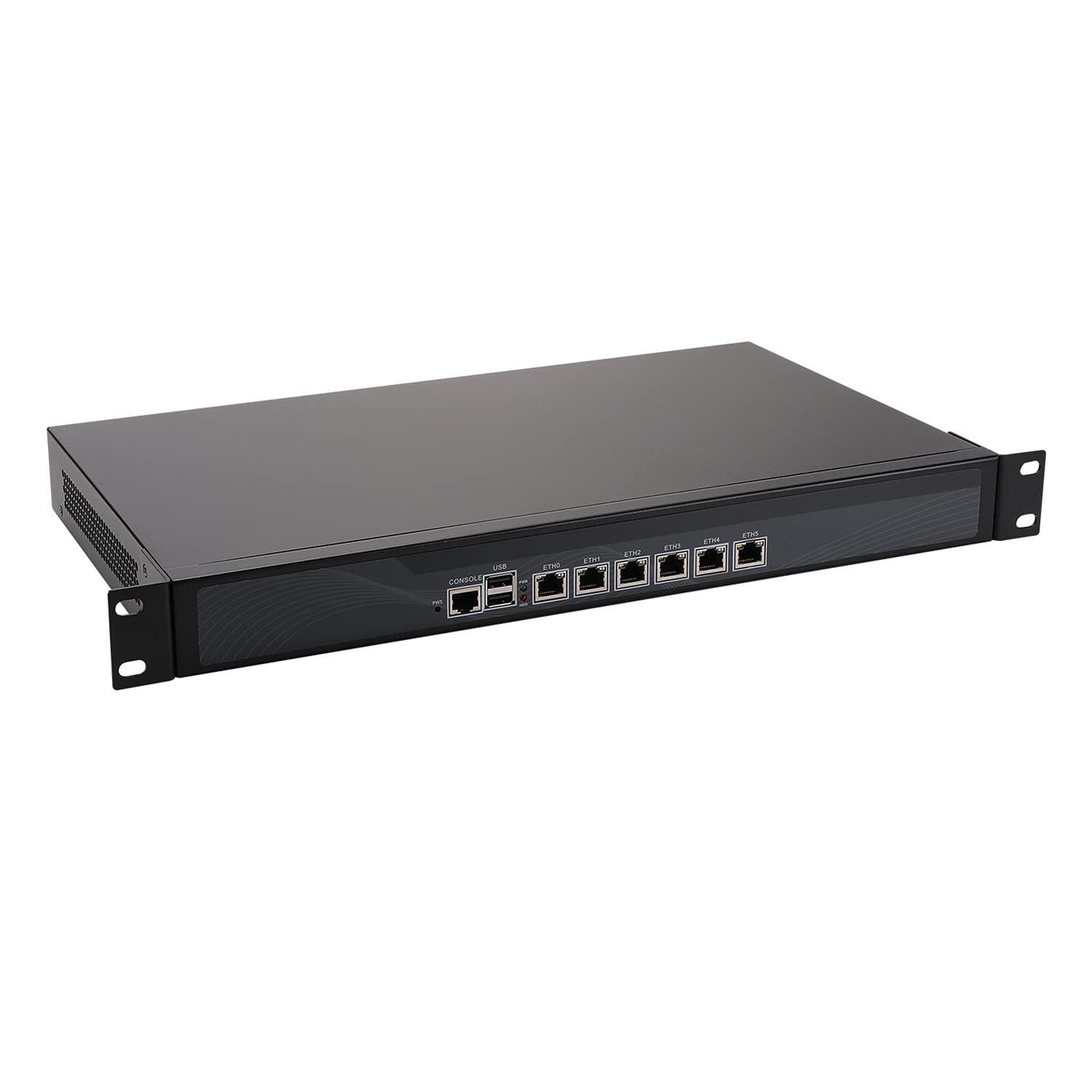 HUNSN 1U Rackmount Firewall Appliance - Intel Atom D525, 6 Gigabit LAN Ports, 4GB RAM, 128GB SSD | OPNsense, VPN & Network Security Router PC | Ideal for Small Business, Data Center & Home Network Protection