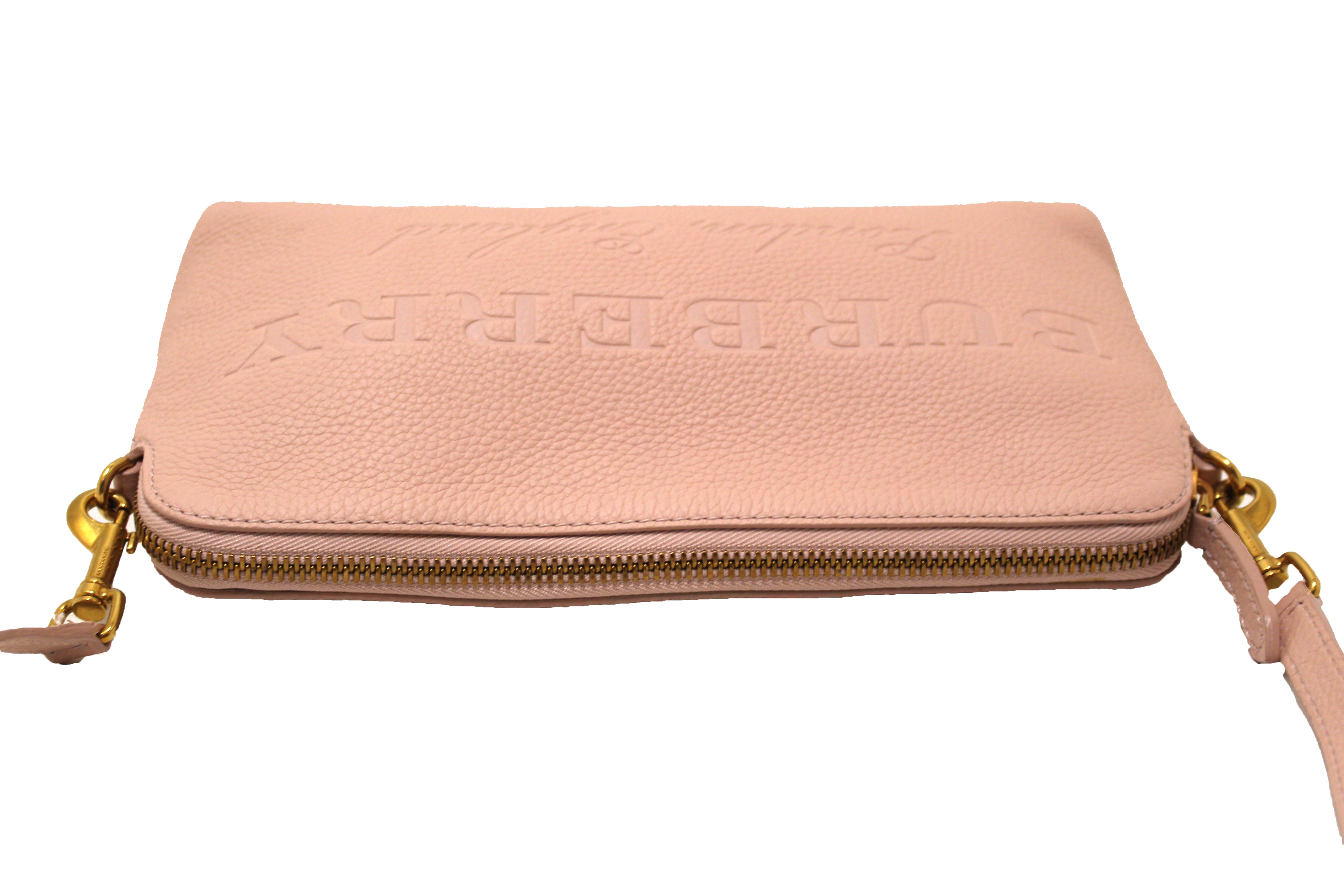 Authentic Burberry Light Pink Leather Small Messenger Bag for Women - Stylish Crossbody Purse for Daily Use, Travel & Work