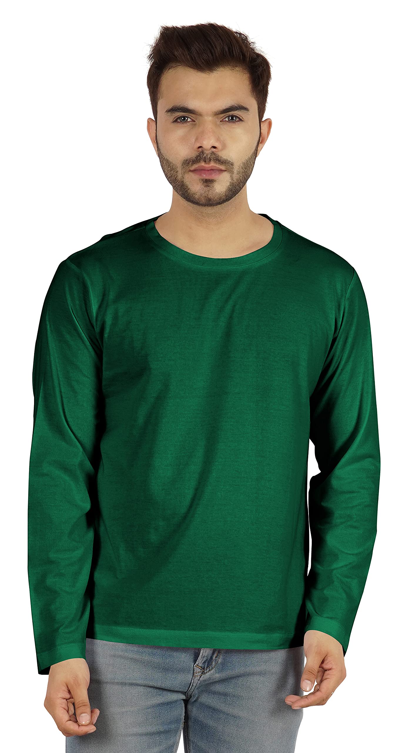 Inkmeso Men's Long Sleeve Cotton T-Shirt - Lightweight Basic Solid Color Casual Shirt for Everyday Wear, Work & Outdoor Activities