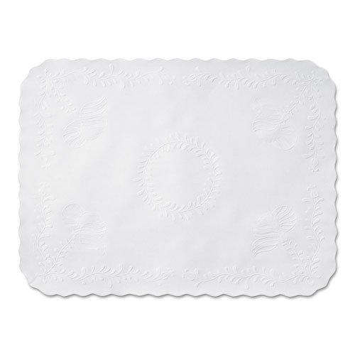 HFMTC8704472 - Elegant Anniversary Embossed Scalloped Edge Tray Mat - Perfect for Wedding, Anniversary & Special Occasion Decor