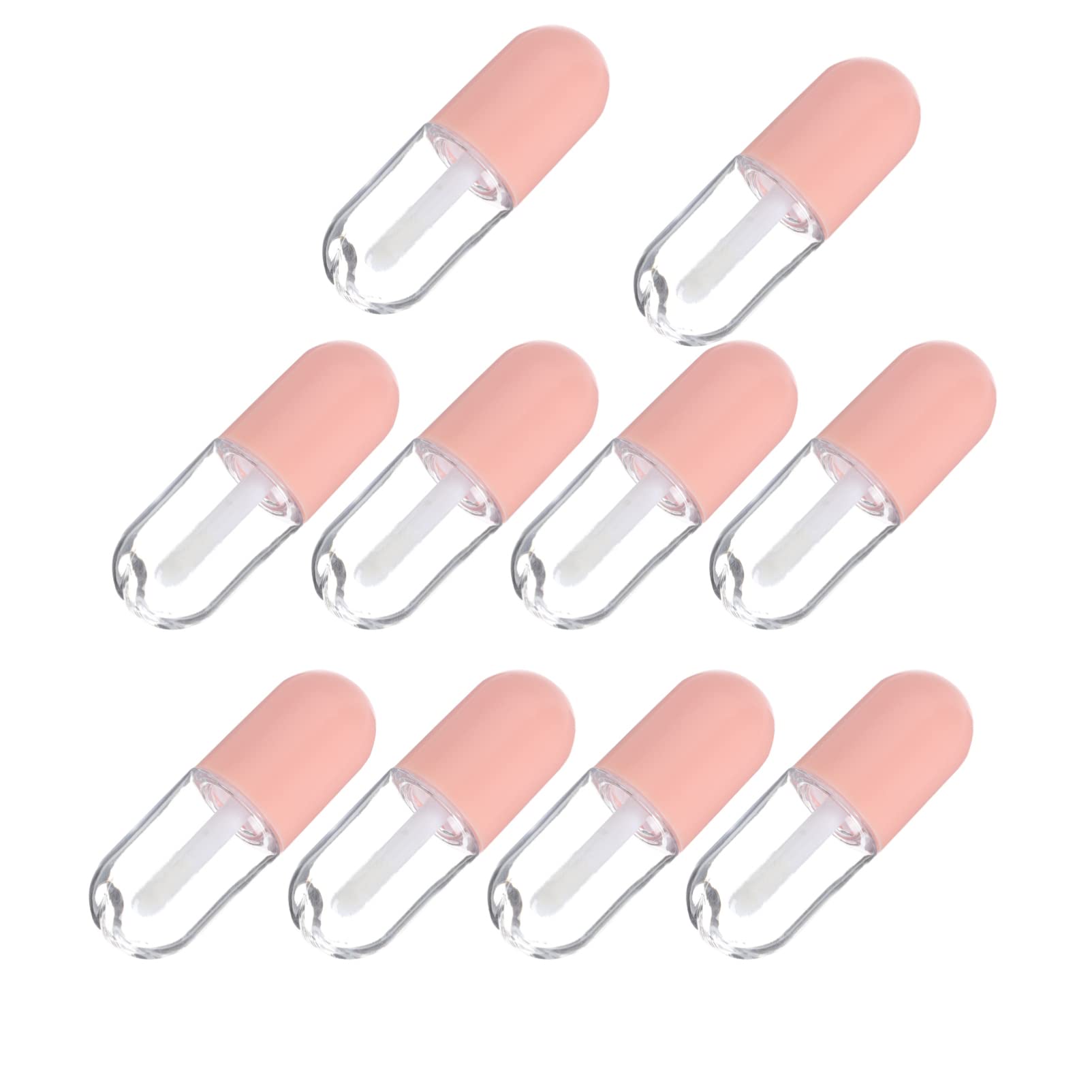 FOMIYES 10Pcs 5ml Refillable Clear Empty Lip Gloss Tubes with Wands - Cute Capsule Shaped Mini Lip Balm Containers for DIY Cosmetic, Lipstick & Makeup Kit (Perfect for Travel, Party Favors & Gift Packaging)