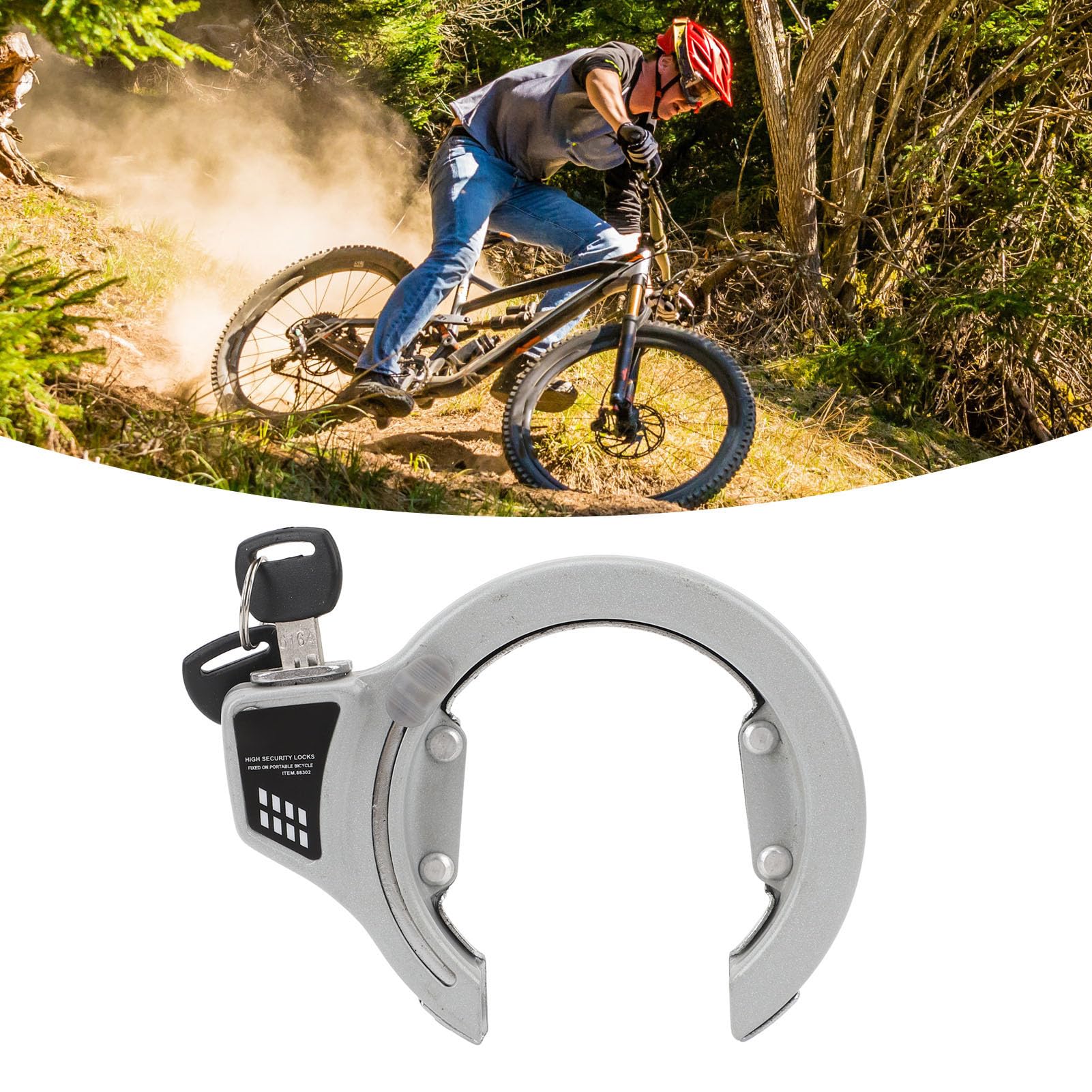 Premium Bike Lock - Heavy Duty Aluminum Alloy Horseshoe U-Lock with 2 Keys for Mountain, Road & Folding Bicycles | Anti-Theft Security for Urban Commuting & Outdoor Cycling