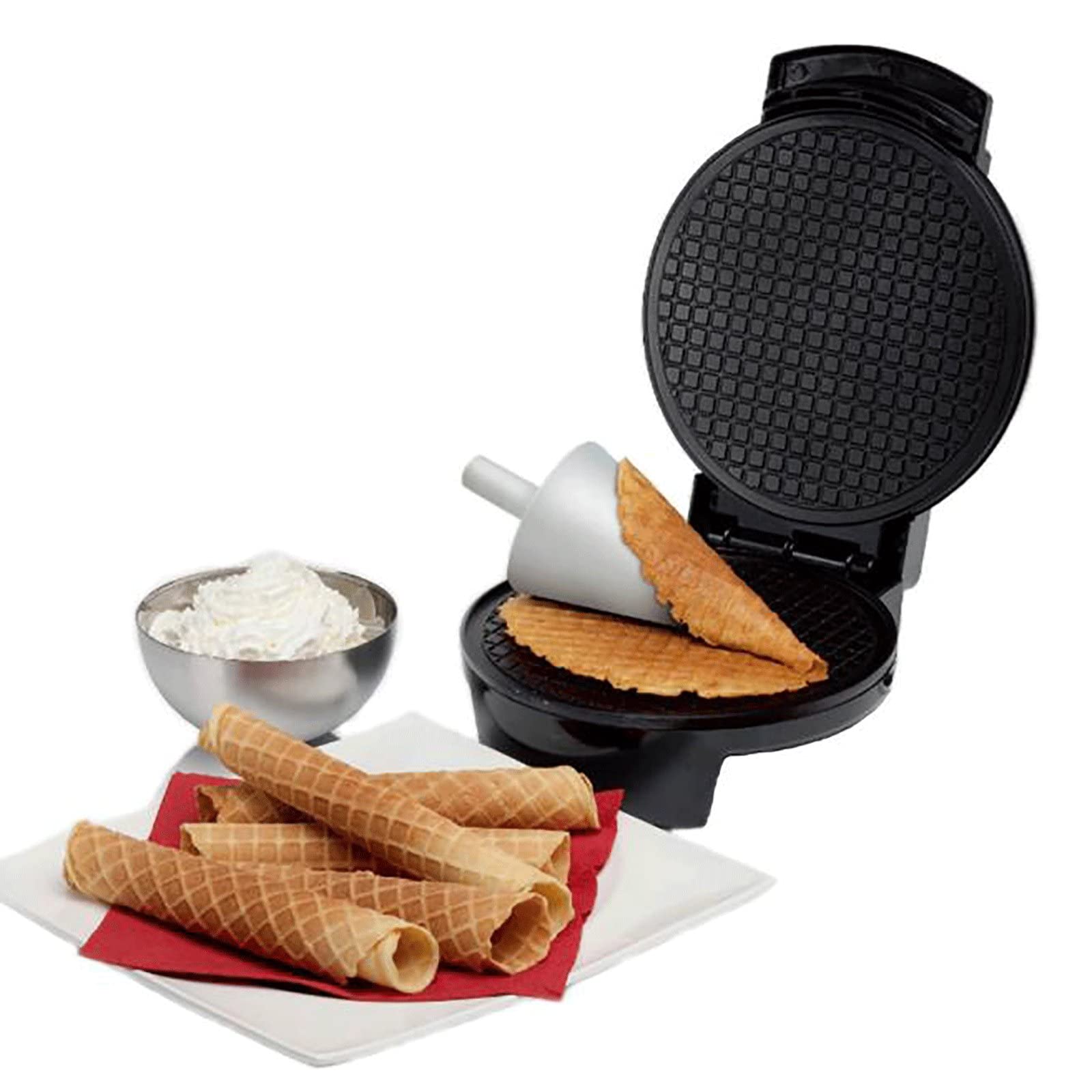 Electric Waffle Cone Maker - Nonstick Double-Sided Heating for Crispy Waffle Cones, Crepes & Pancakes | Perfect for Ice Cream Shops, Bakeries & Home Kitchens | Commercial & Household Baking Tools