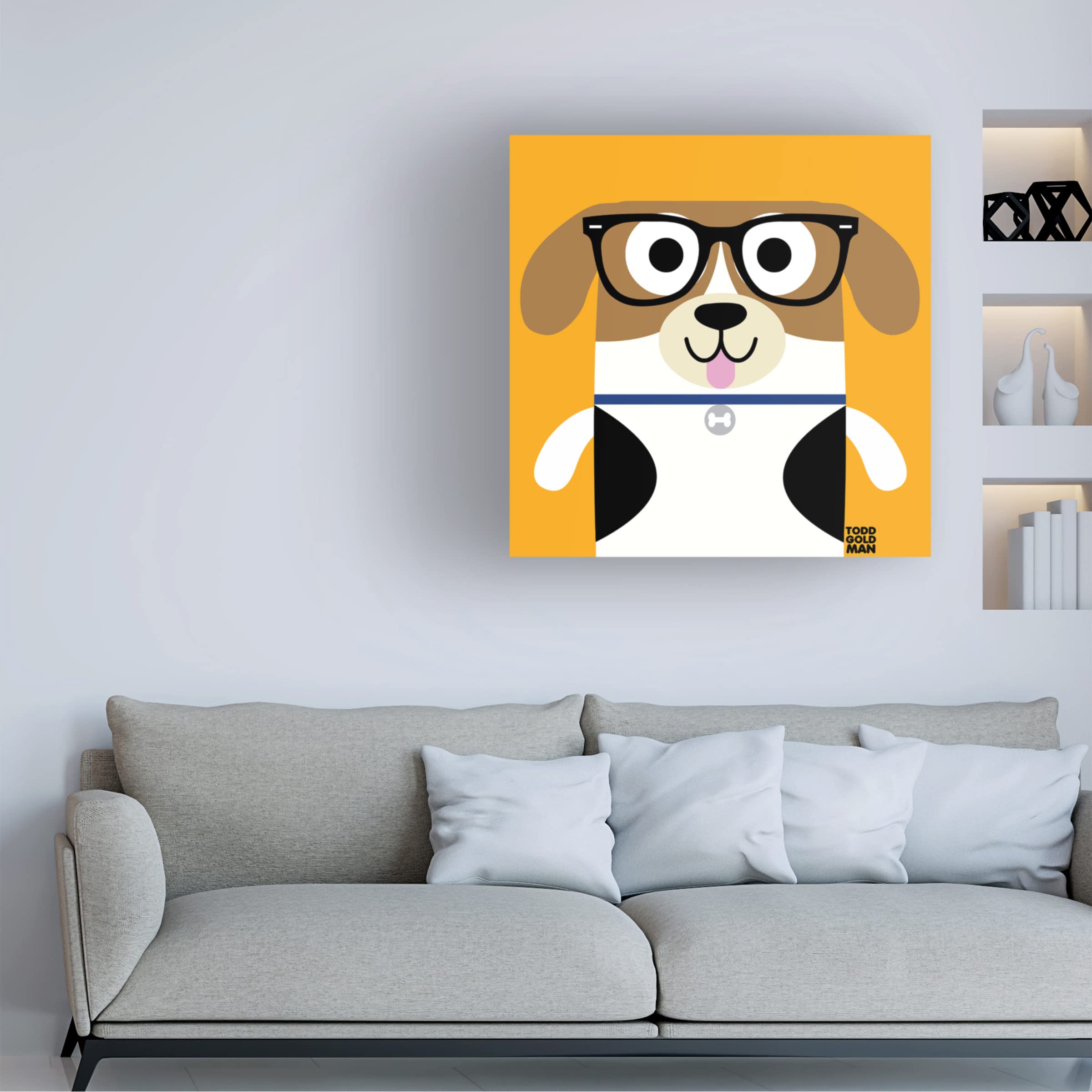 Trademark Fine Art 'Bow Wow Beagle' Canvas Wall Art by Todd Art - Perfect for Living Room, Bedroom & Office Decor