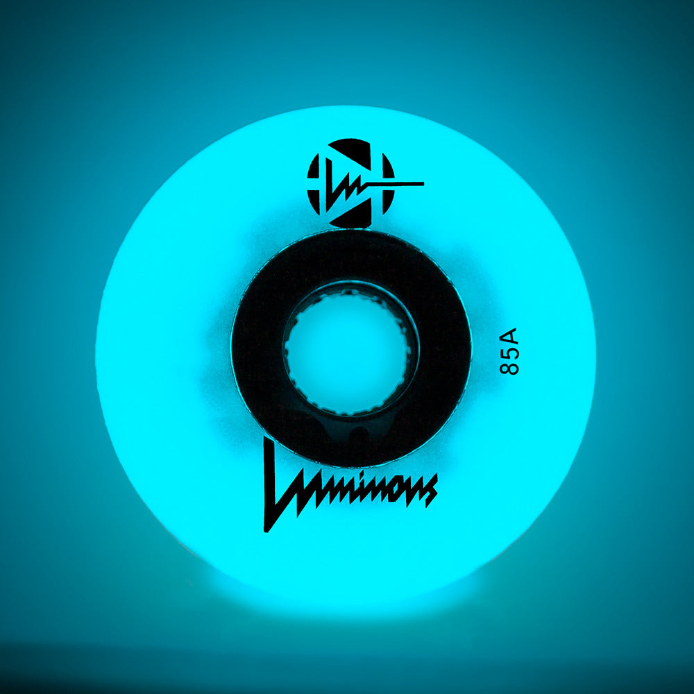 Glow in the Dark LED Inline Skate Wheels - 84mm Luminous Rollerblade Wheels (4 Pack) for Night Skating, Rave Parties & Outdoor Adventures