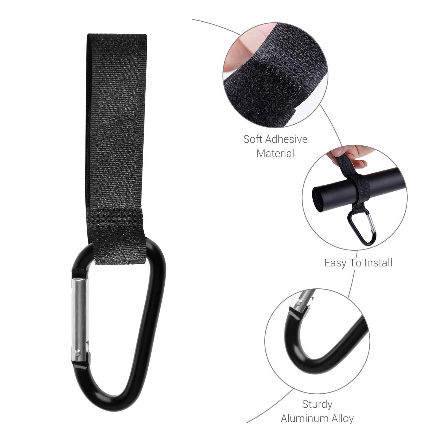 **Yisscen Universal Adjustable Stroller Cup Holder with 2 Clips & 1 Hook - Perfect for Pushchairs, Bikes, Wheelchairs - Ideal for Parents, Commuters & Outdoor Activities**