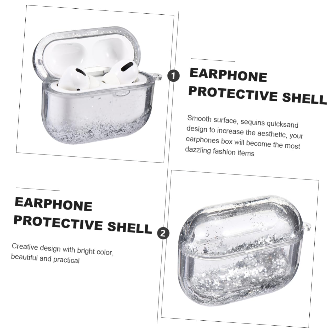 Artibetter 3 Pack Quick Sand Protective Earbud Case - Durable Plastic Headphone Carrying Holder for AirPods, Wireless Earbuds - Perfect for Travel, Gym, Work & Daily Use