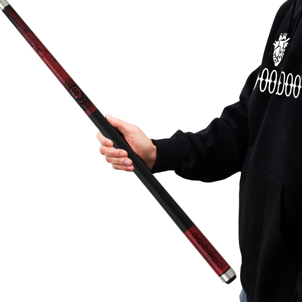 VOODOO Billiards Pool Cue Stick - Premium Blood Red & Black Magic Design - Professional Billiard Accessory for Pool Halls, Game Rooms & Home Entertainment