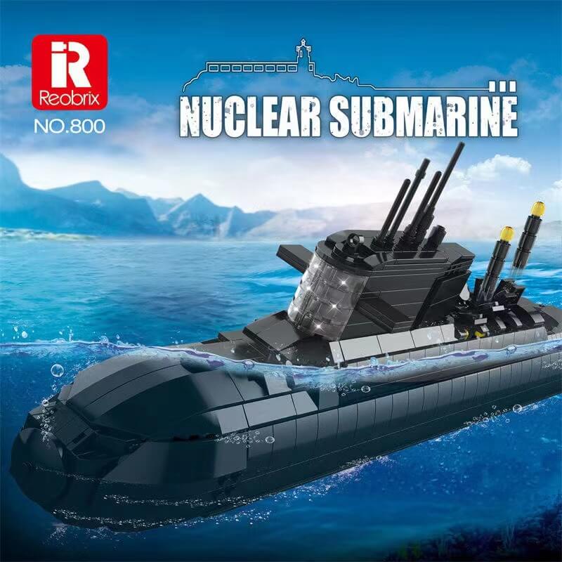 Reobrix 800 Type 094 Strategic Nuclear Submarine Building Blocks - 800+ Pieces Military Model Kit for Adults & Teens - Perfect for Collectors, Display & STEM Education