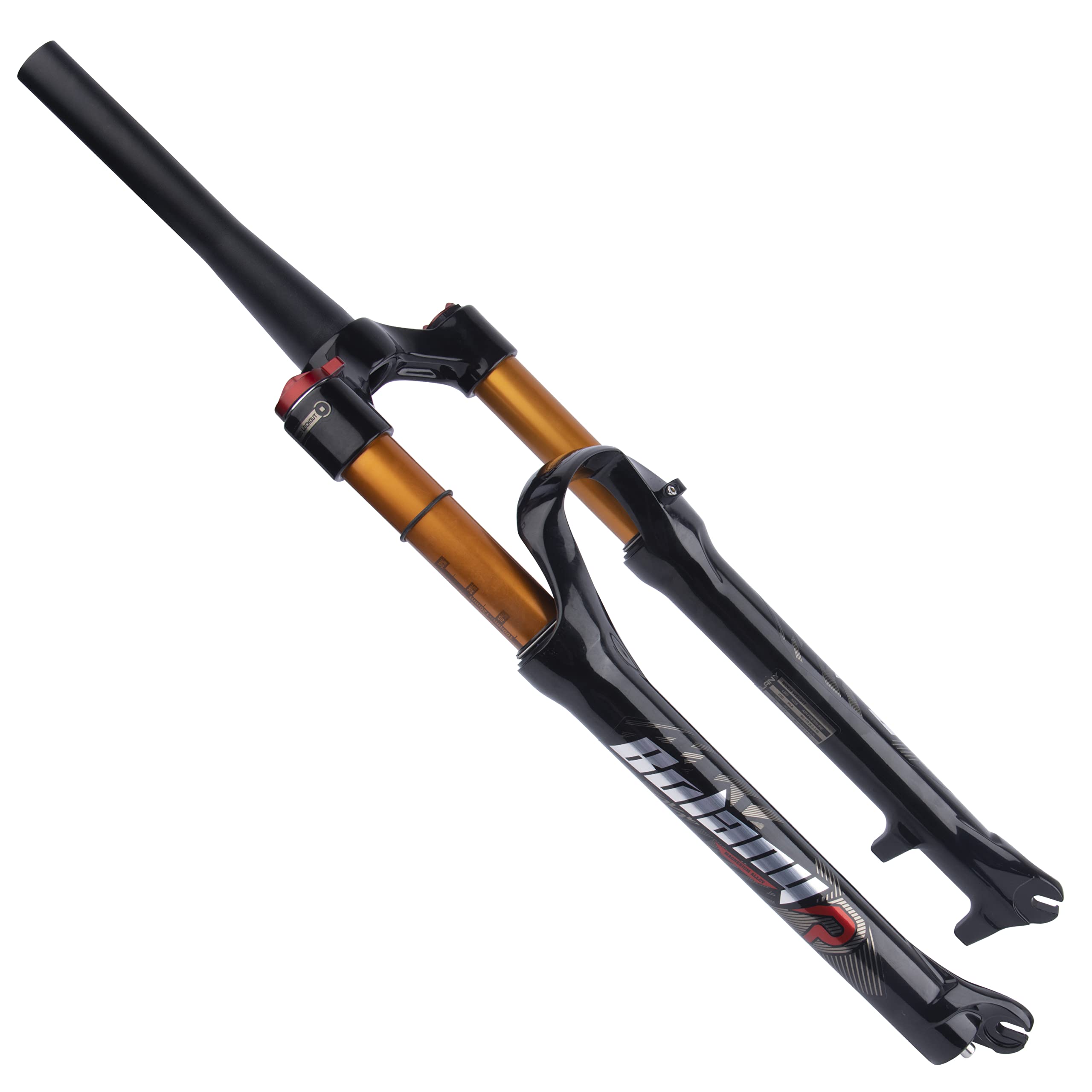 BOLANY 26/27.5/29 Inch MTB Air Suspension Fork - 120mm Travel, Rebound Adjust, 1/8 Straight/Tapered Tube, Manual/Remote Lockout, QR 9mm Front Fork for Mountain Biking & Trail Riding