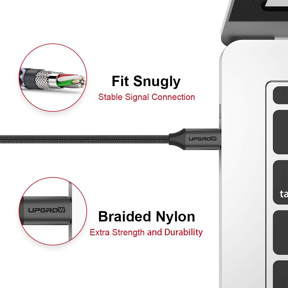 Upgrow USB C to DisplayPort Cable 4K@60Hz 6FT, Thunderbolt 3 to DP Adapter for MacBook Pro/Air, iPad Pro, Dell XPS, Samsung Galaxy - High-Speed Video & Audio Transmission - Perfect for Home Office, Gaming & 4K Monitor Setup (UPGROWCMDPM6)