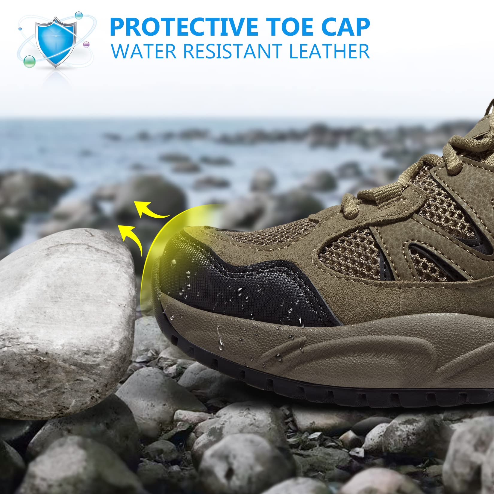 CAMELSPORTS Men's Lightweight Hiking Shoes - Non-Slip Breathable Sneakers for Outdoor Trekking, Trail Walking & Climbing - Perfect for Day Hikes, Mountain Trails & Camping Adventures