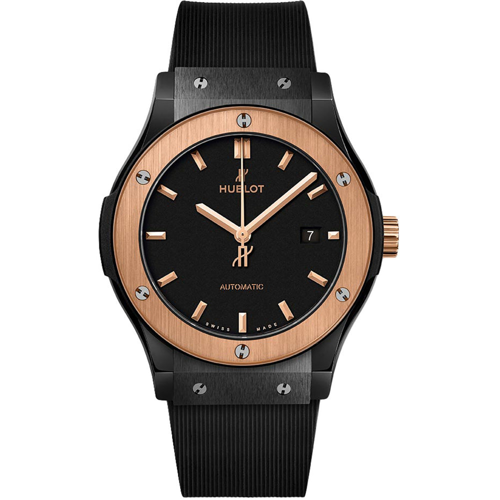 Hublot Classic Fusion 42mm Men's Watch - Black Ceramic & 18K King Gold Case | Luxury Swiss Automatic Watch for Business, Gifting & Special Occasions