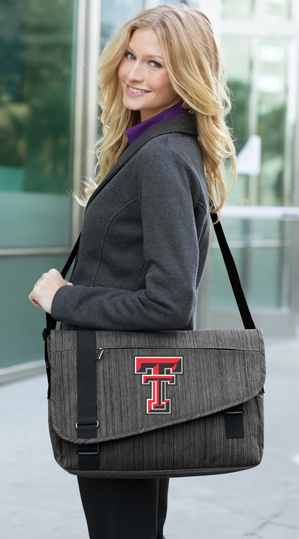 Premium Texas Tech Laptop Messenger Bag - Durable College Student & Work Commuter Bag for 15.6
