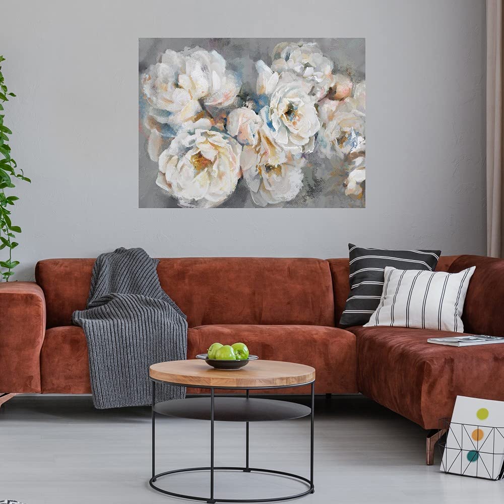 Petal Dance Fine Art Canvas Wall Decor - 56x42 Inch Hand-Painted Floral Painting for Living Room, Bedroom, Office - Ready to Hang Home & Office Wall Art - Perfect for Modern, Boho & Farmhouse Decor Styles