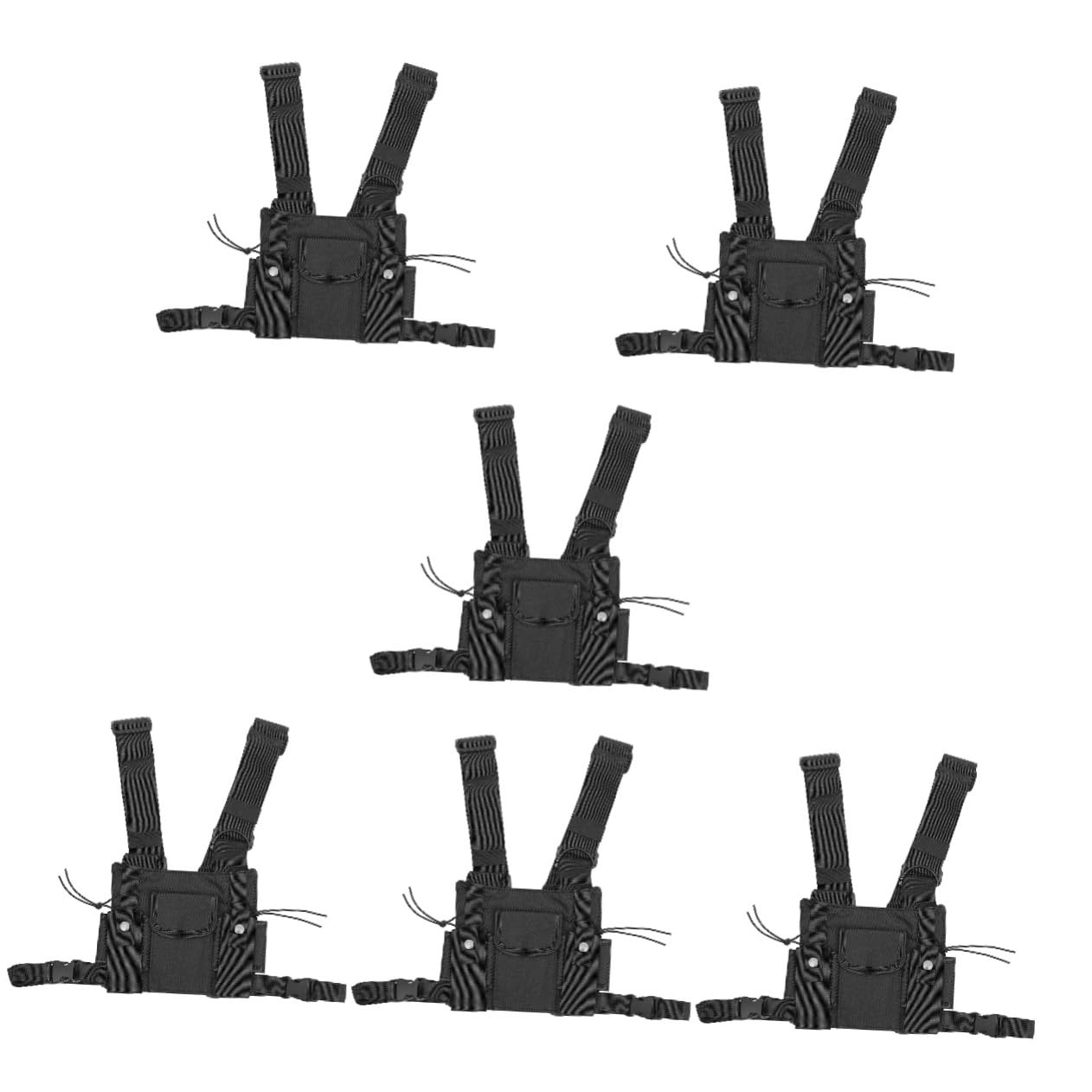 Gatuida 6-Pack Multifunctional Radio Vest Pouch for Kids & Adults - Nylon Drawstring Two-Way Radio Bag with Microphone - Perfect for Outdoor Adventures, Hiking, and Communication Enthusiasts