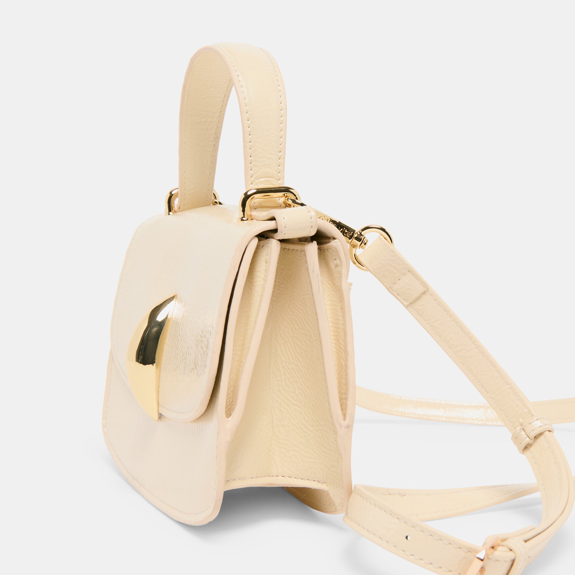 LUCIA Crossbody Bag in Creme Crackled Stella Leather - Stylish & Durable Women's Handbag for Work, Travel & Everyday Use