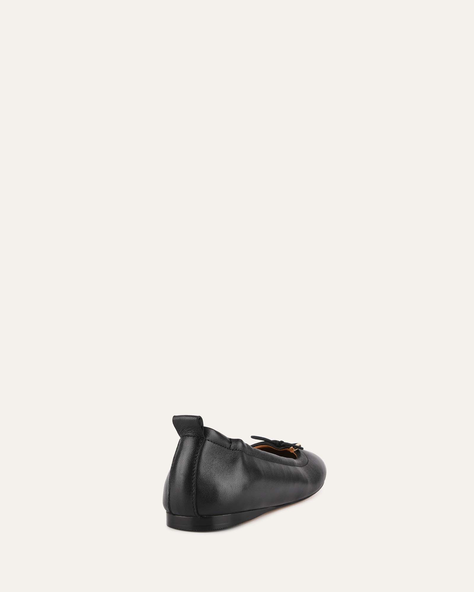 JOLIE Women's Casual Black Leather Flats - Comfortable Slip-On Shoes for Work, Travel & Everyday Wear